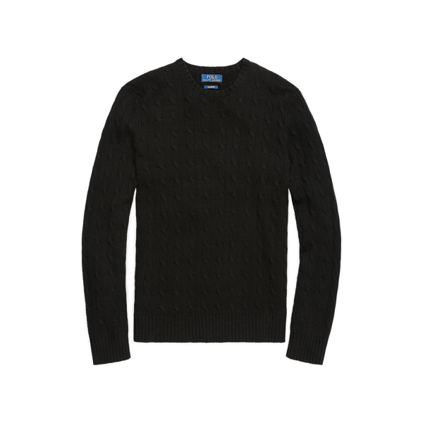 Ralph LaurenRalph Lauren Cable-Knit Cashmere Sweater in Polo Black ...