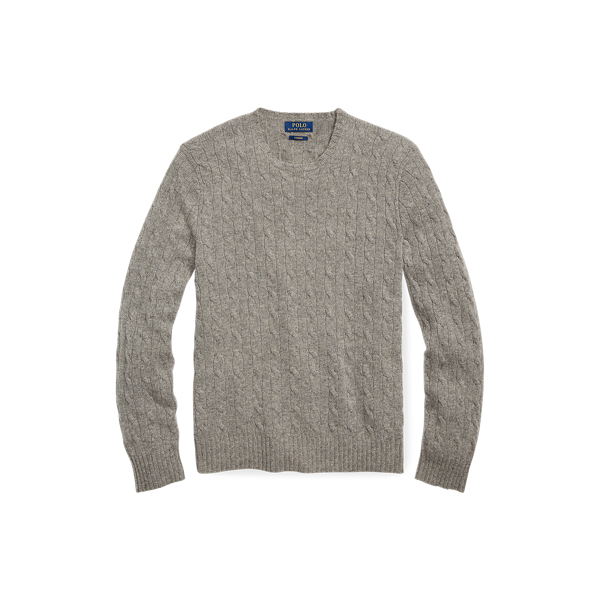 Ralph Lauren Cable-knit Cashmere Sweater In Fawn Grey Heather | ModeSens