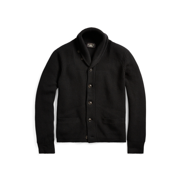 ralph lauren black shawl collar cardigan