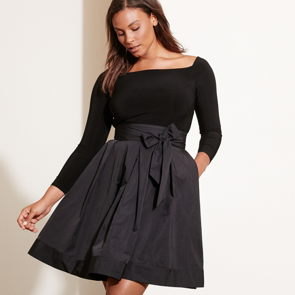 ralph lauren taffeta jersey dress