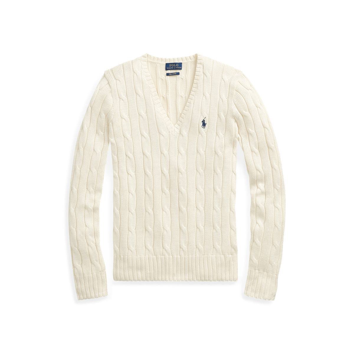 Top 40+ imagen ralph lauren v neck cable knit sweater