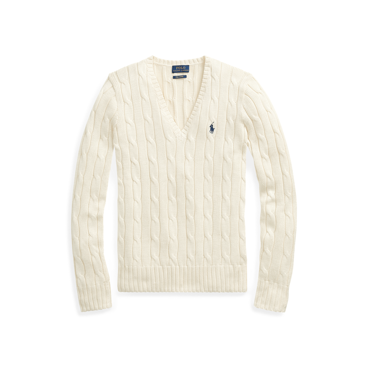 Top 40+ imagen ralph lauren v neck cable knit sweater - Thptnganamst.edu.vn