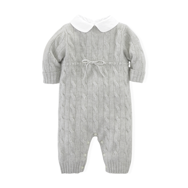 POLO RALPH LAUREN WOVEN-COLLAR CASHMERE COVERALL