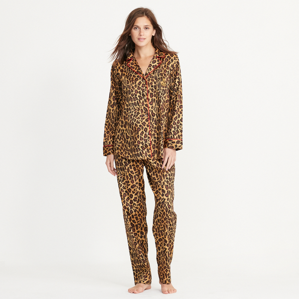 Leopard Sateen Pajama Set