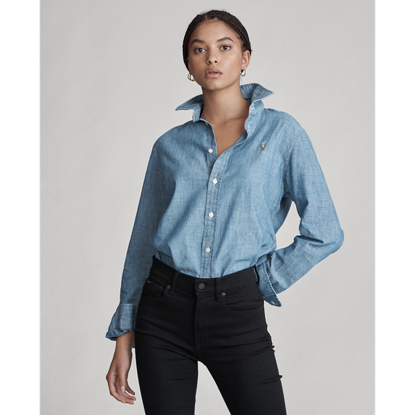 Top 83+ imagen ralph lauren chambray shirt womens