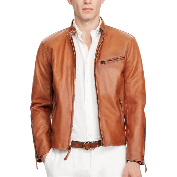 ralph lauren lambskin café racer jacket