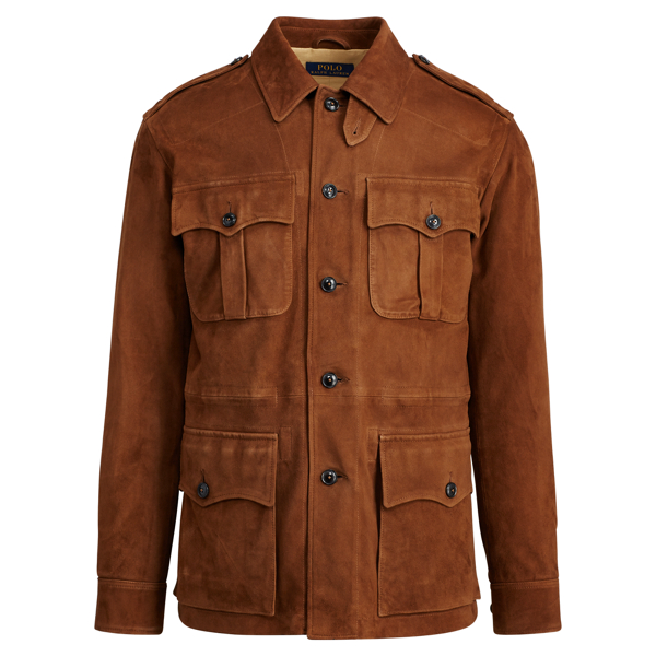 polo ralph lauren brown suede jacket