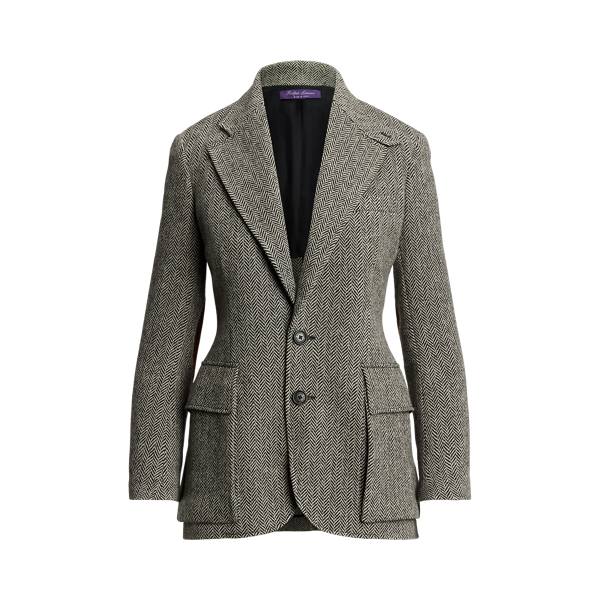 ralph lauren tweed blazer womens