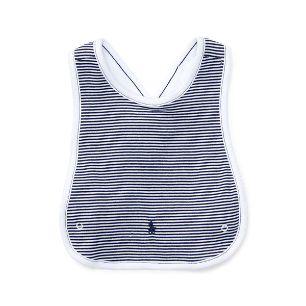 Striped Cotton Cross-Back Bib
