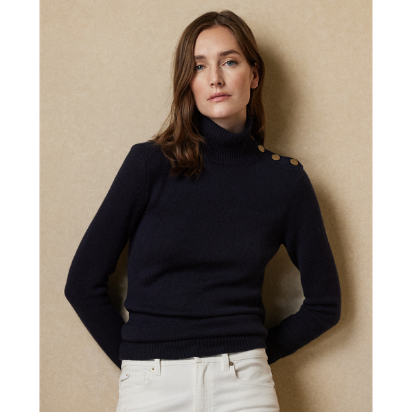 Ralph Lauren Collection Kasjmier turtleneck met knopen 1