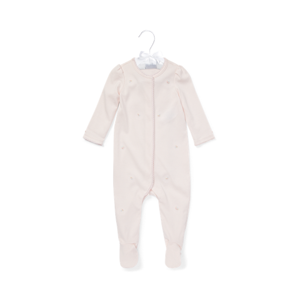 Grenouillère en coton brodé