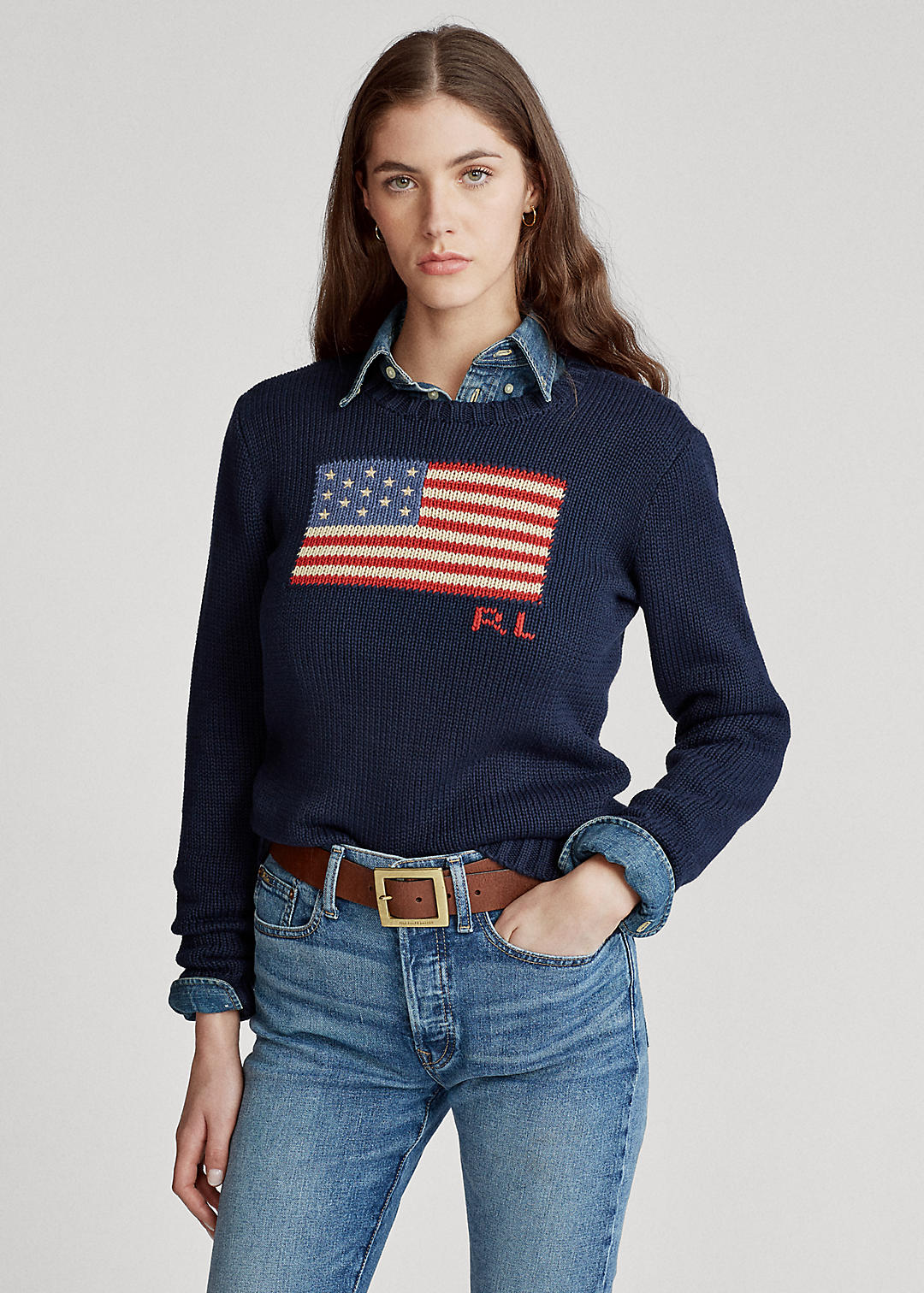 underordnet Fæstning Nonsens Women's Flag Cotton Crewneck Sweater | Ralph Lauren