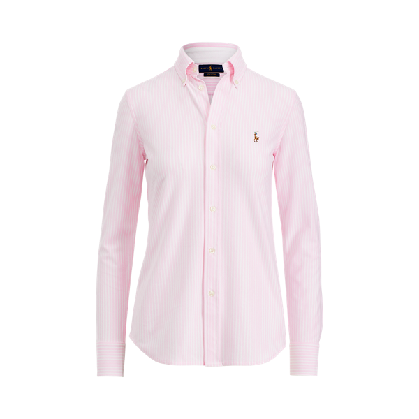 Chemise Oxford coton piqué rayé 