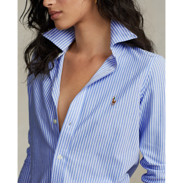 Striped Knit Oxford Shirt