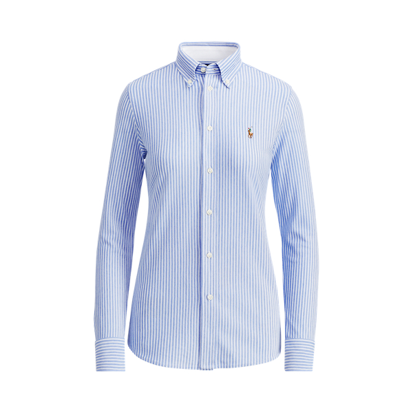 Chemise Oxford coton piqué rayé 
