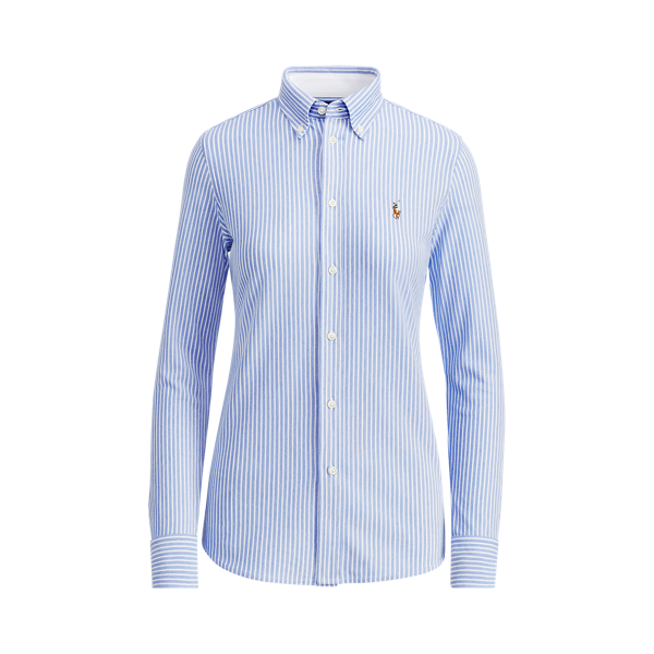 Chemise Oxford coton piqué rayé 