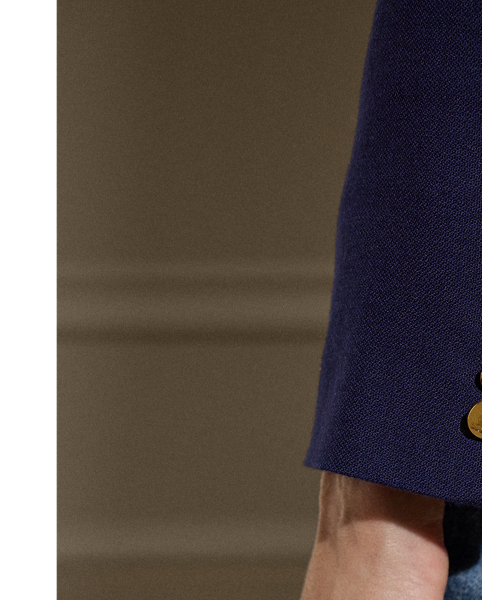 Debuted as a men's sporting style in 19th-century Britain, the double-breasted jacket is one of  Ralph Lauren Lauren's enduring signatures. This version of the iconic Camden is crafted from broken-twill cashmere that's sourced from an Italian mill and then accented with our signature polished buttons.