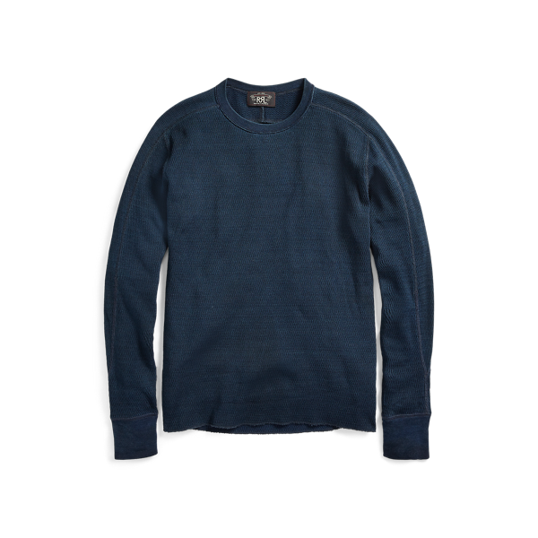 Col rond en tricot jacquard indigo