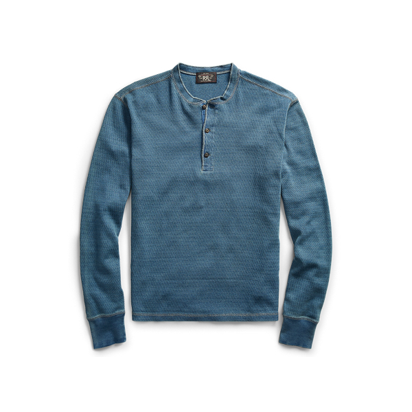 Indigo Jacquard-Knit Henley | Tees T-Shirts & Sweatshirts | Ralph ...