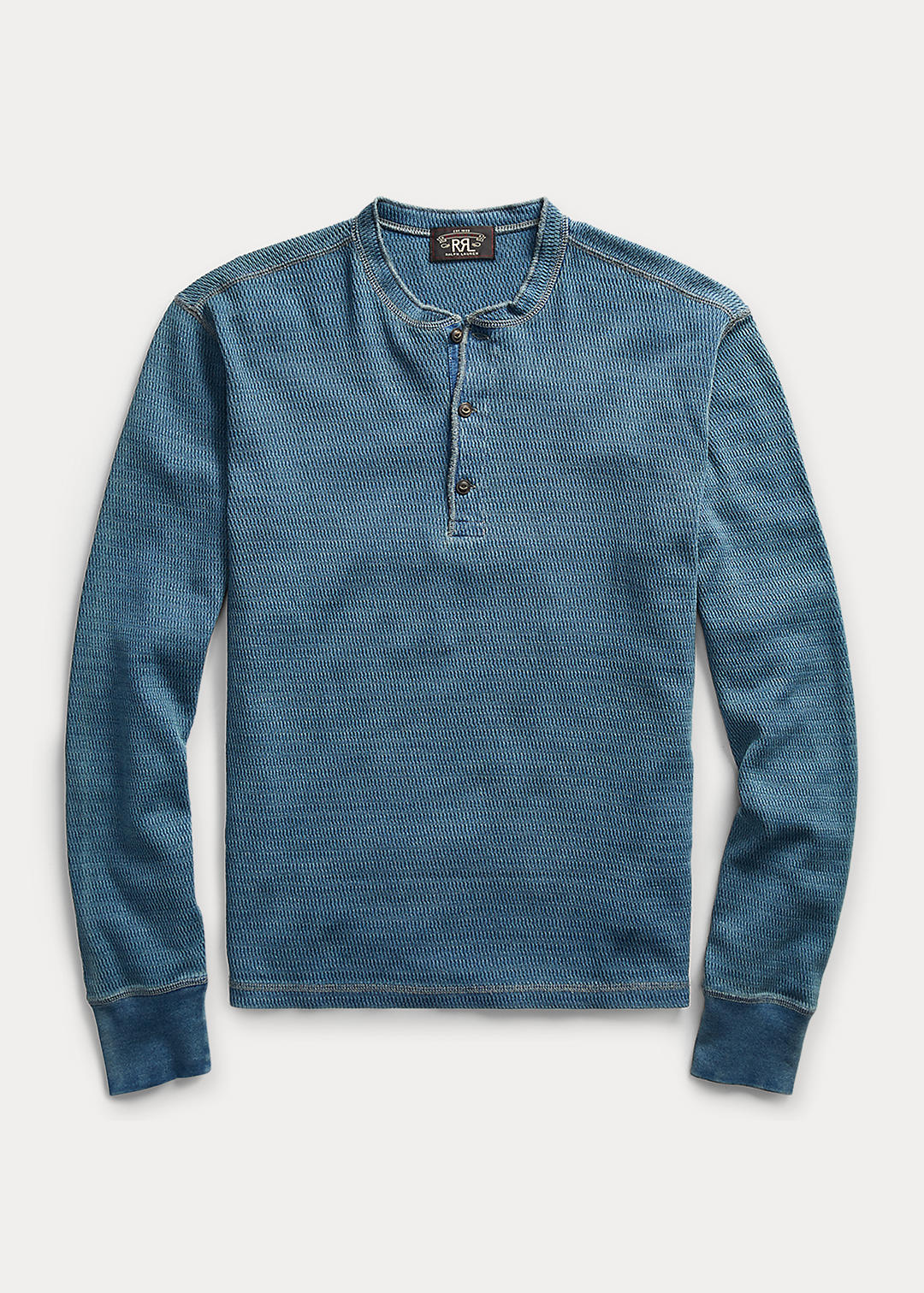 Indigo Jacquard-Knit Henley | Tees T-Shirts & Sweatshirts | Ralph ...