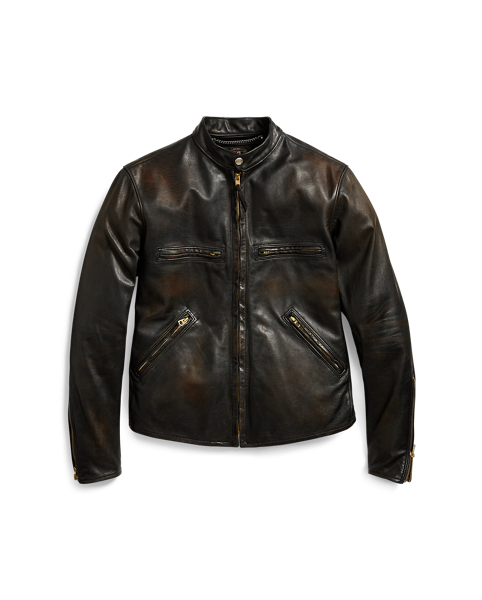 RRL Slim Fit Leather Jacket 3