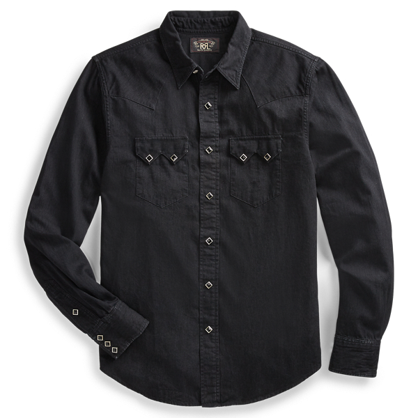 ralph lauren black denim shirt
