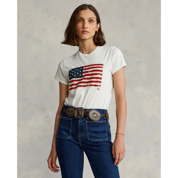 Women's Flag Jersey Graphic T-Shirt | Ralph Lauren
