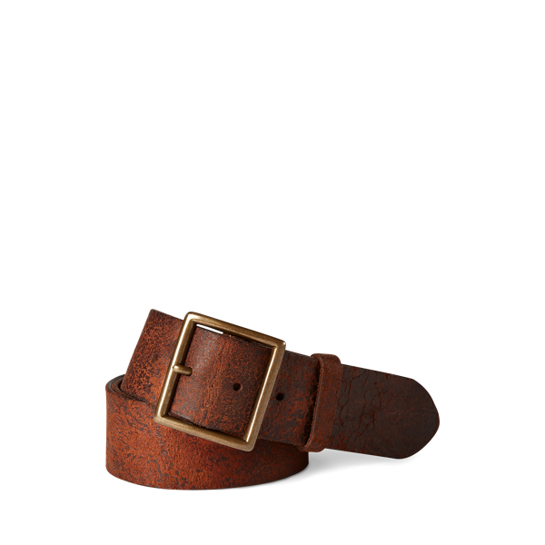 distressed leather belt