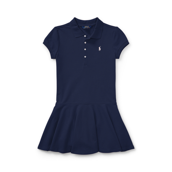 Stretch Cotton Mesh Polo Dress
