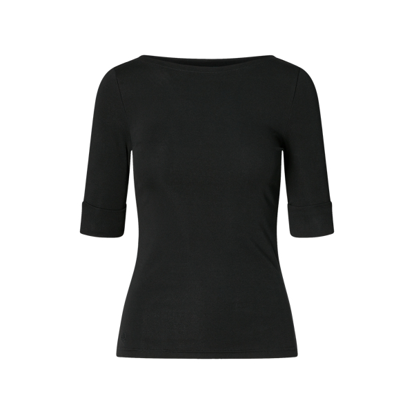 Stretch Cotton Boatneck Top