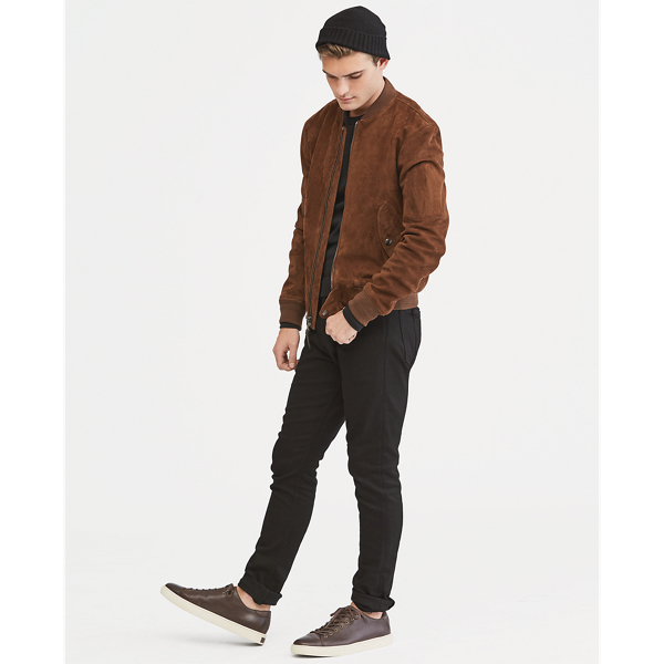 polo suede bomber jacket