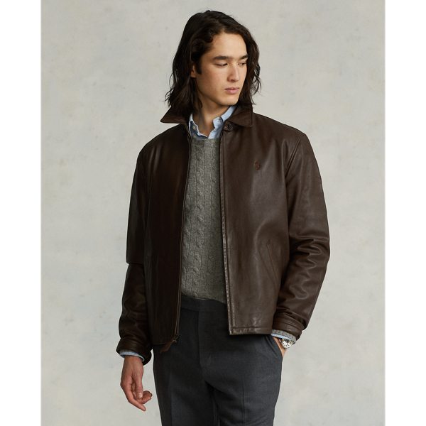 Top 97+ imagen ralph lauren leather jacket mens