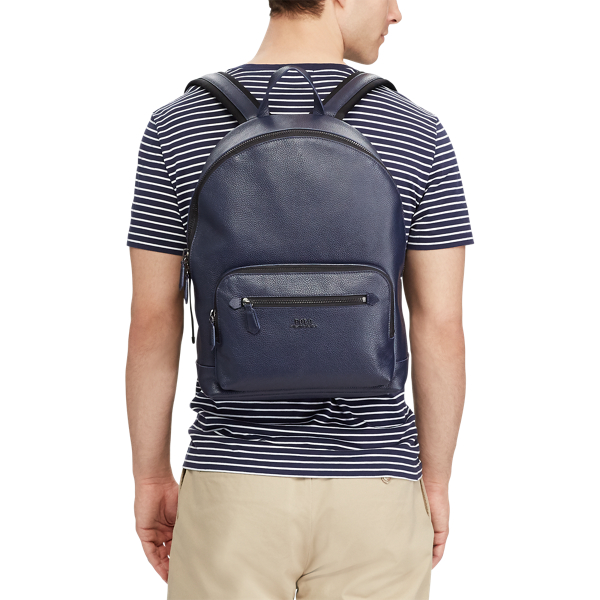Pebbled Leather Backpack for Men Ralph Lauren® AM