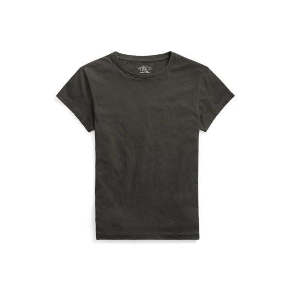 T-shirt de gola redonda em malha de algodão