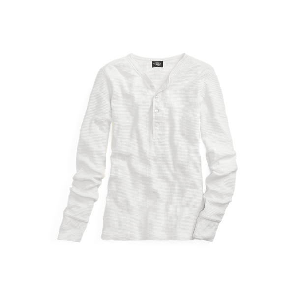 T-shirt Henley en coton gaufré