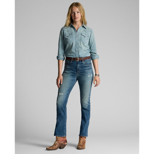 RRL Indigo denim western overhemd 4