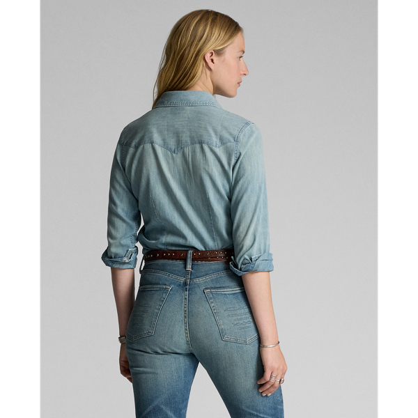 RRL Indigo denim western overhemd 5