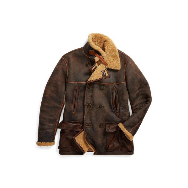 ralph lauren shearling peacoat