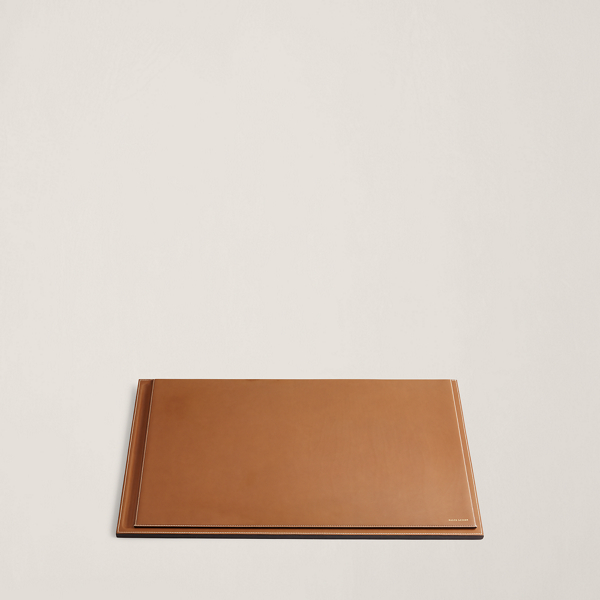 Ralph Lauren Brennan Leather Desk Blotter In Navy