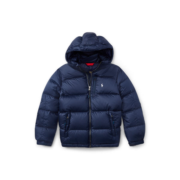 quilted ripstop down jacket polo