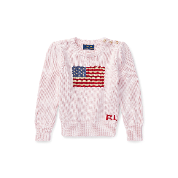 Pull drapeau à col rond en coton