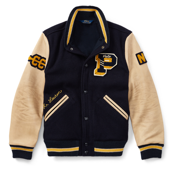 polo iconic letterman jacket