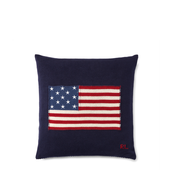 RL Flag Cotton Throw Pillow