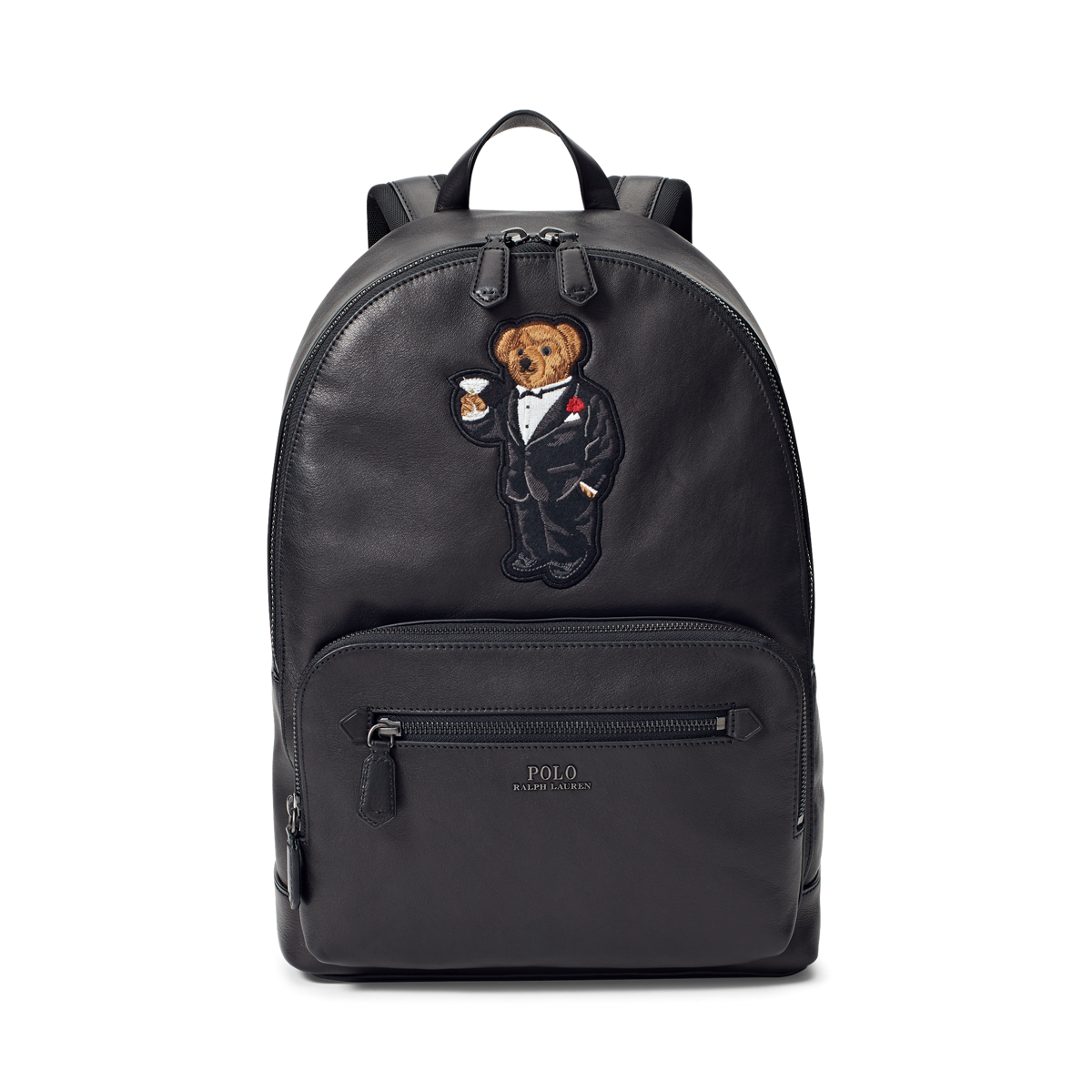 Martini Bear Leather Backpack
