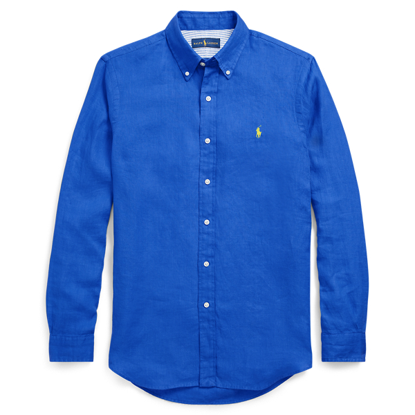 ralph lauren men's short sleeve linen shirt