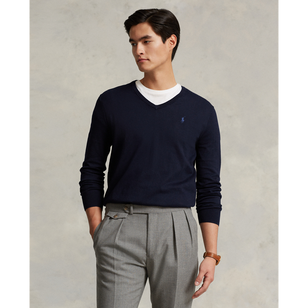 Slim Fit Cotton V-Neck Sweater for Men | Ralph Lauren® NL