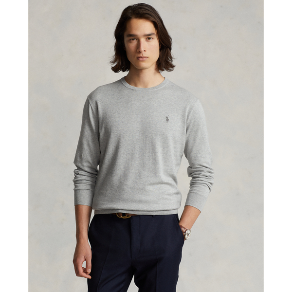Knit from soft, breathable cotton, this lightweight sweater is a year-round layering piece.