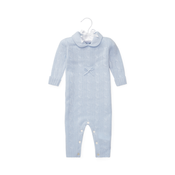 Cashmere Knit-Collar Coverall