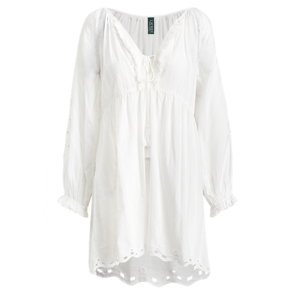 white eyelet cover up