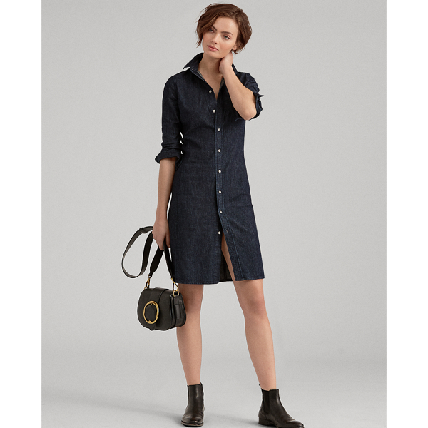 polo ralph lauren stretch denim shirtdress